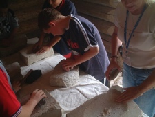 Grinding wheat by hand