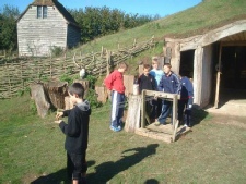 Children making rope